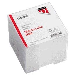 Quantore - Cube mémo 10x10x9cm transparent avec 900 feuilles | 12 pièces