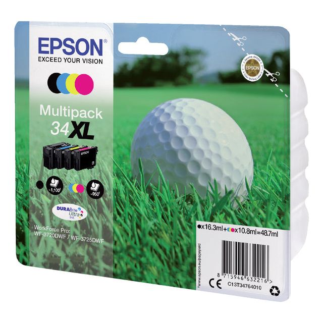 Epson - inktcartridge 34XL, 950 pagina's, OEM C13T34764010, 4 kleuren