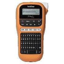 Brother - Imprimante d'étiquettes P-touch TZe PT-E110 portable qwerty 12mm orange