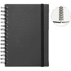 Quantore - Carnet A5 ligne spirale 192 pages 80gr noir | 3 pièces