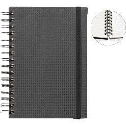 Quantore - Carnet A5 à onglets spirales 192 pages 80gr noir | 3 pièces