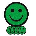 Smit Visual -  Magneet smiley 50mm emotie blij groen 5 stuks