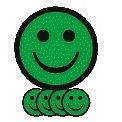 Smit Visual - Magnet Smiley 75mm Emotion Happy Green 5 Stück