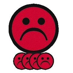 Smit Visual -  Magneet smiley 75mm emotie bedroefd rood 5 stuks