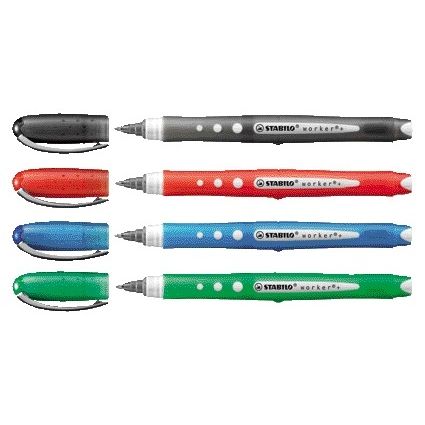 Stabilo - Stylo roller travailleur coloré 2019/46 moyen noir | 10 pièces
