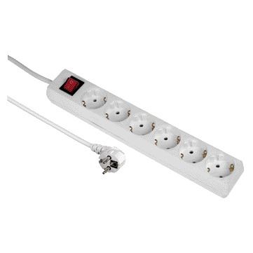 Hama - Multiprise 6 prises sécurisée 5m blanc