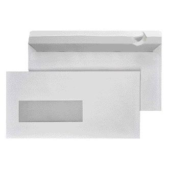 Hermes -  Envelop EA5/6 110x220mm venster 4x11links zelfklevend 500 stuks