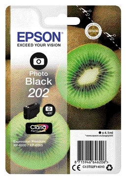 Epson -  Kiwi Singlepack Photo Black 202 Claria Ink