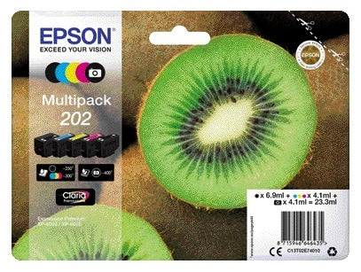 Epson - Cartouche d'encre 202 T02E74 noire + 3 couleurs + photo noire