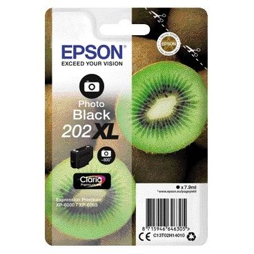 Epson -  Kiwi Singlepack Photo Black 202XL Claria Ink