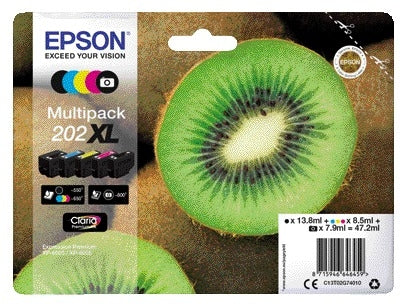 Epson -  Inktcartridge 202XL T02G74 zwart + 3 kleuren + foto zwart
