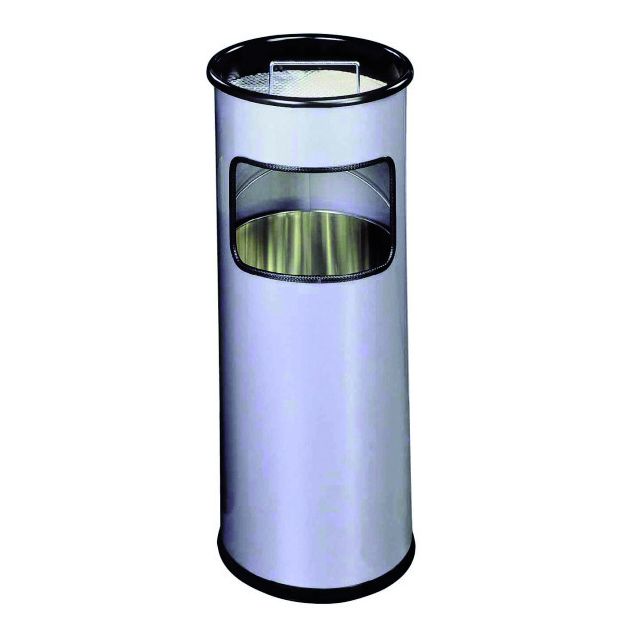 Durable - Corbeille à papier à cendres 3330-23 ronde argent métallisé