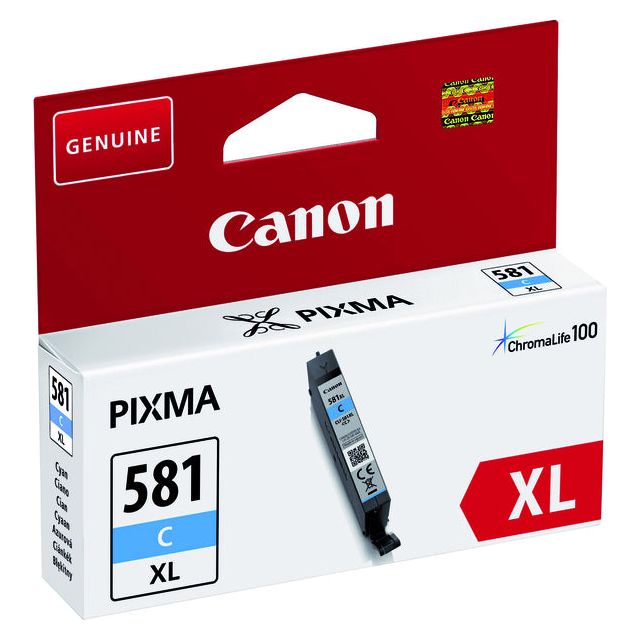 Canon - CARTRIDE INK CLI -581C XL, 170 Photos, OEM 2049C001, Cyan