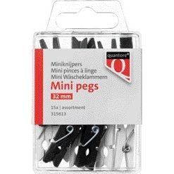 Quantore -  Miniknijper hout 34mm assorti | 10 stuks