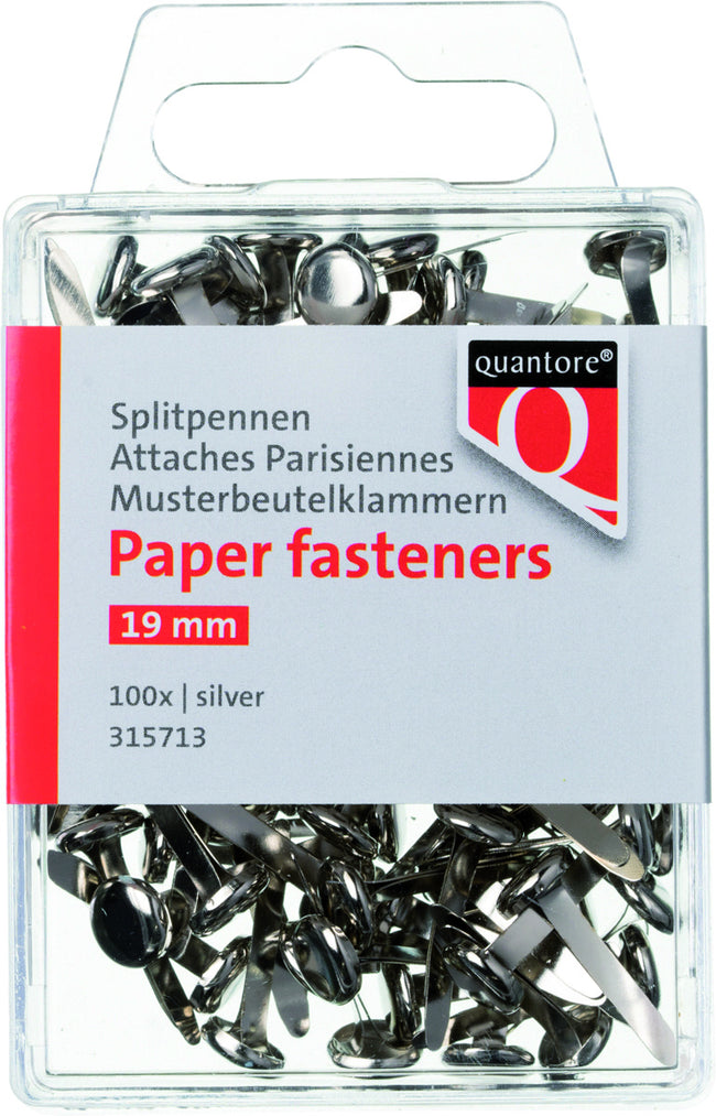 Quantore - Goupille fendue blister 19mm argent 100 pièces