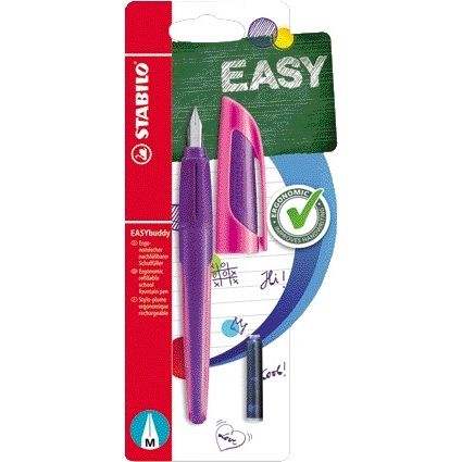 Stabilo -  EASYbuddy vulpen M Nib voor rechtshandigen paars/magenta | 5 stuks