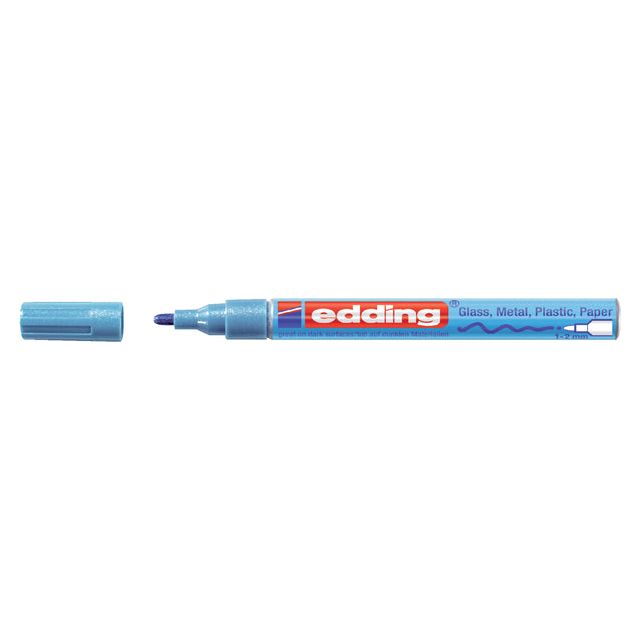 Edding - Viltstift edding 751 lak rond 1-2mm metallic blauw | 10 stuks