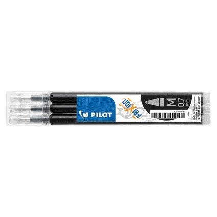 Pilot - Recharge pour stylo roller friXion medium noir, lot de 3 pièces