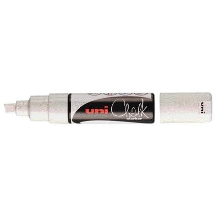 Uni-Ball - Kreidemarker Kreide diagonal 8,0mm weiß | 6 Stück