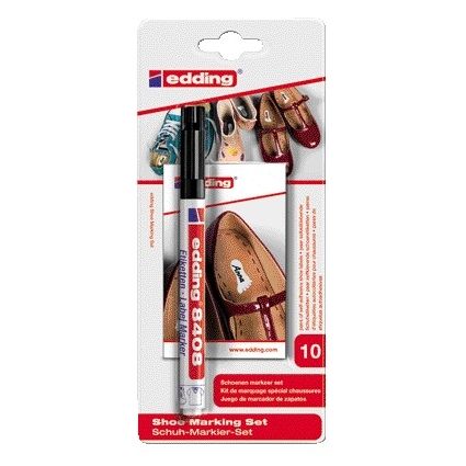 Edding - Filzstift 8408 Schuhe rund 0,75mm schwarz | 10 Stück