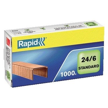 Rapid - Agrafes 24/6 cuivrées standard 1000 pièces