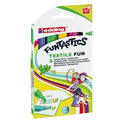 Edding - Feutre 17 textile fun rond 2-3mm lot de 5 pièces