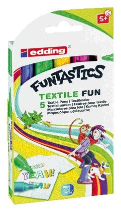 Edding -  Viltstift  17 textiel fun rond 2-3mm assorti