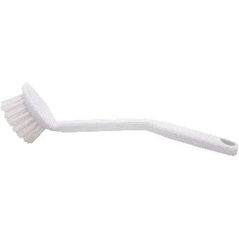 Cleaninq - Brosse à vaisselle en plastique à tête ronde blanche | 100 pièces