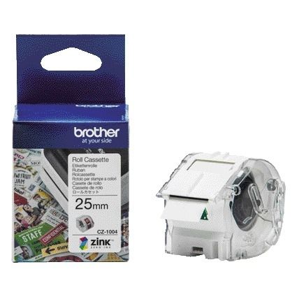 Brother -  Etiket CZ-1004 multifunctioneel 25mm 1 rol á 5m wit