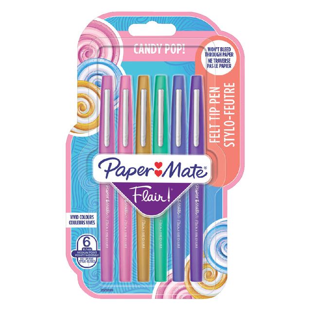 Paper Mate - Fineliner papermate flair candy pop m 6st assorti