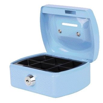 Pavo - Spardose mit Münzeinwurf 125x95x60mm hellblau