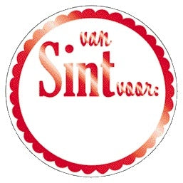 Haza - Autocollants de Saint Nicolas pour boîte ronde rouge/blanc de 1000 pièces