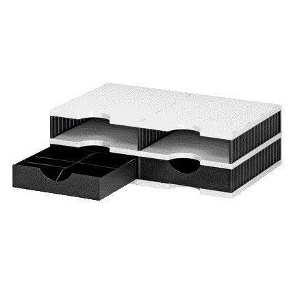 Styro - Set de compartiments doc A4 4 compartiments noir/gris