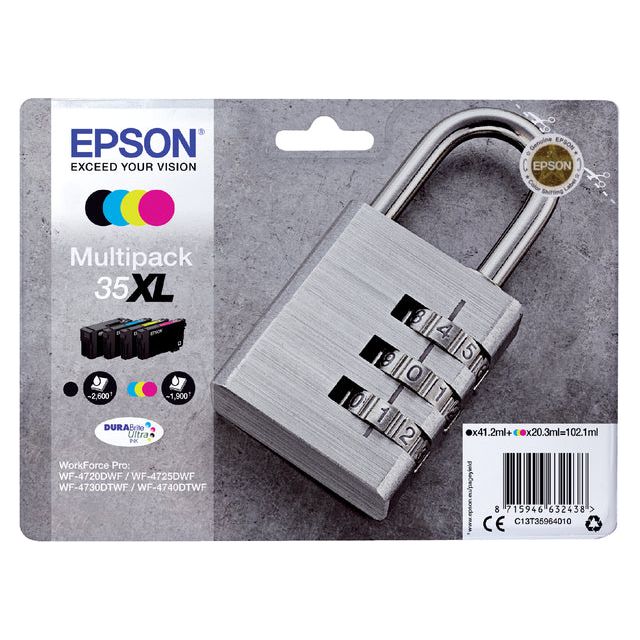 EPSON - Inkcartridge Epson 35xl T3596 noir + 3 couleurs