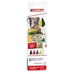 Edding -  Textielmarker  4600 rond 1mm basis ass 5st | 6 stuks