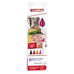 Edding -  Textielmarker  4600 rond 1mm warm ass 5st | 6 stuks
