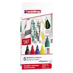 Edding - Marqueur textile 4500 rond 2-3mm socle assorti 5 pièces