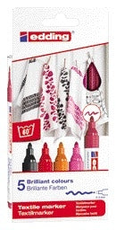 Edding - Marqueur textile 4500 rond 2-3mm chaud assorti 5 pièces
