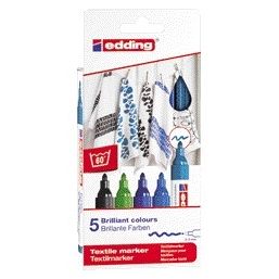 Edding - Marqueur textile 4500 rond 2-3mm cool assorti 5 pièces