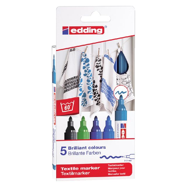 Edding - Viltstift edding 4500 textiel rond 2-3mm koel ass