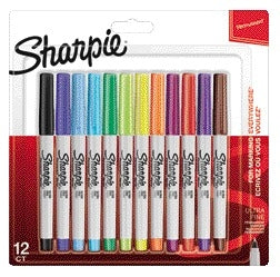 Sharpie - Feutre c'est-à-dire rond ultra fin fun blister assorti de 12 pièces