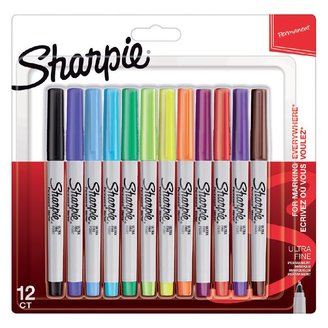 Sharpie - dh permanenter Marker, extra fein, Blasen von 12 Teilen in verschiedenen Farben