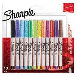 Sharpie - Feutre c'est-à-dire rond ultra fin fun blister assorti de 12 pièces