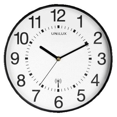 UNILUX - Horloge murale Maxi radiocommandée Ø 37,5cm noir/blanc