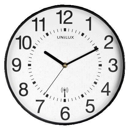 UNILUX - Horloge murale Maxi radiocommandée Ø 37,5cm noir/blanc
