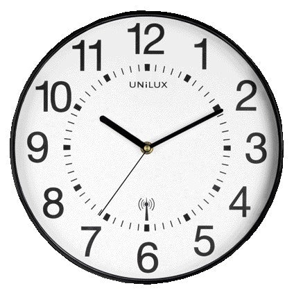 UNILUX - Horloge murale Maxi radiocommandée Ø 37,5cm noir/blanc