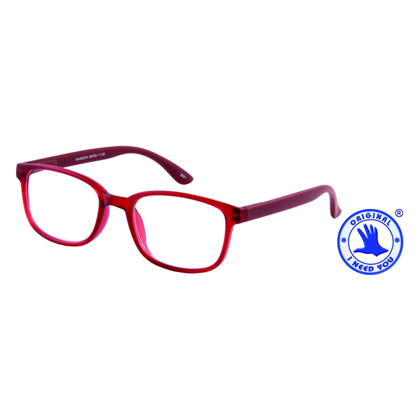 Quantore - Lunettes de lecture +2,50 dtp Rainbow rouge foncé