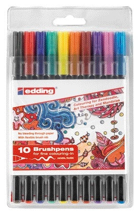 Edding - Brushpen 1340 assortiment étui de 10 pièces