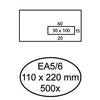Hermes - Enveloppe EA5/6 110x220mm fenêtre 3x10droite autocollante 500 pièces