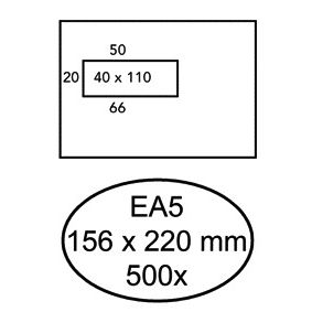 Quantore - Enveloppe 156x220mm fenêtre 4x11cm gauche autocollante 500 pièces